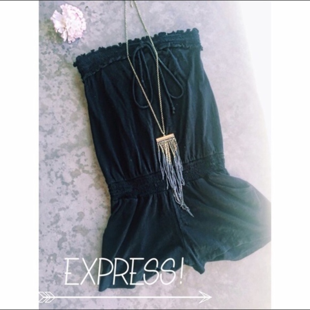 Express black tube top romper
